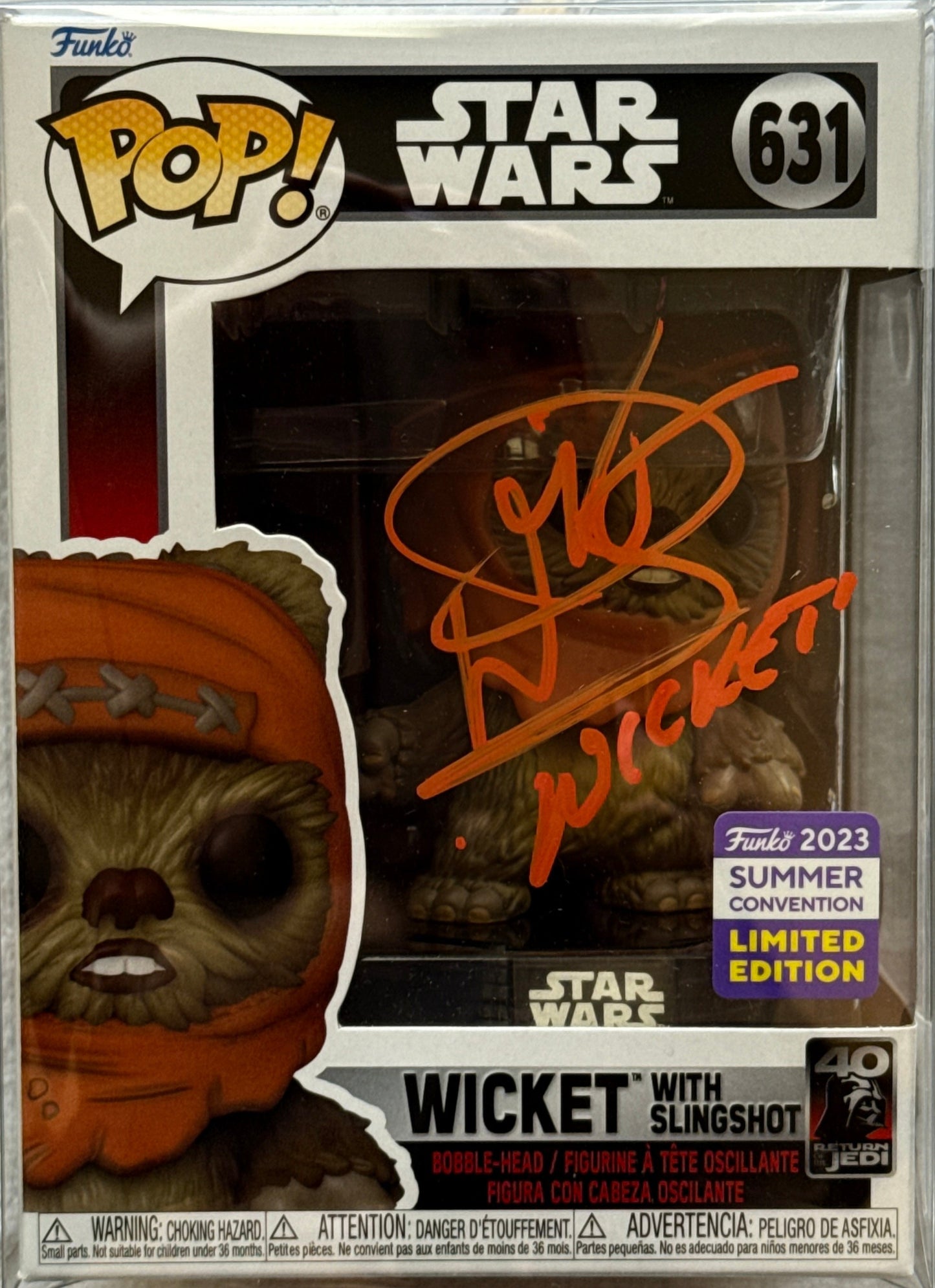 Warwick Davis "Star Wars Return of the Jedi" signed Funko POP