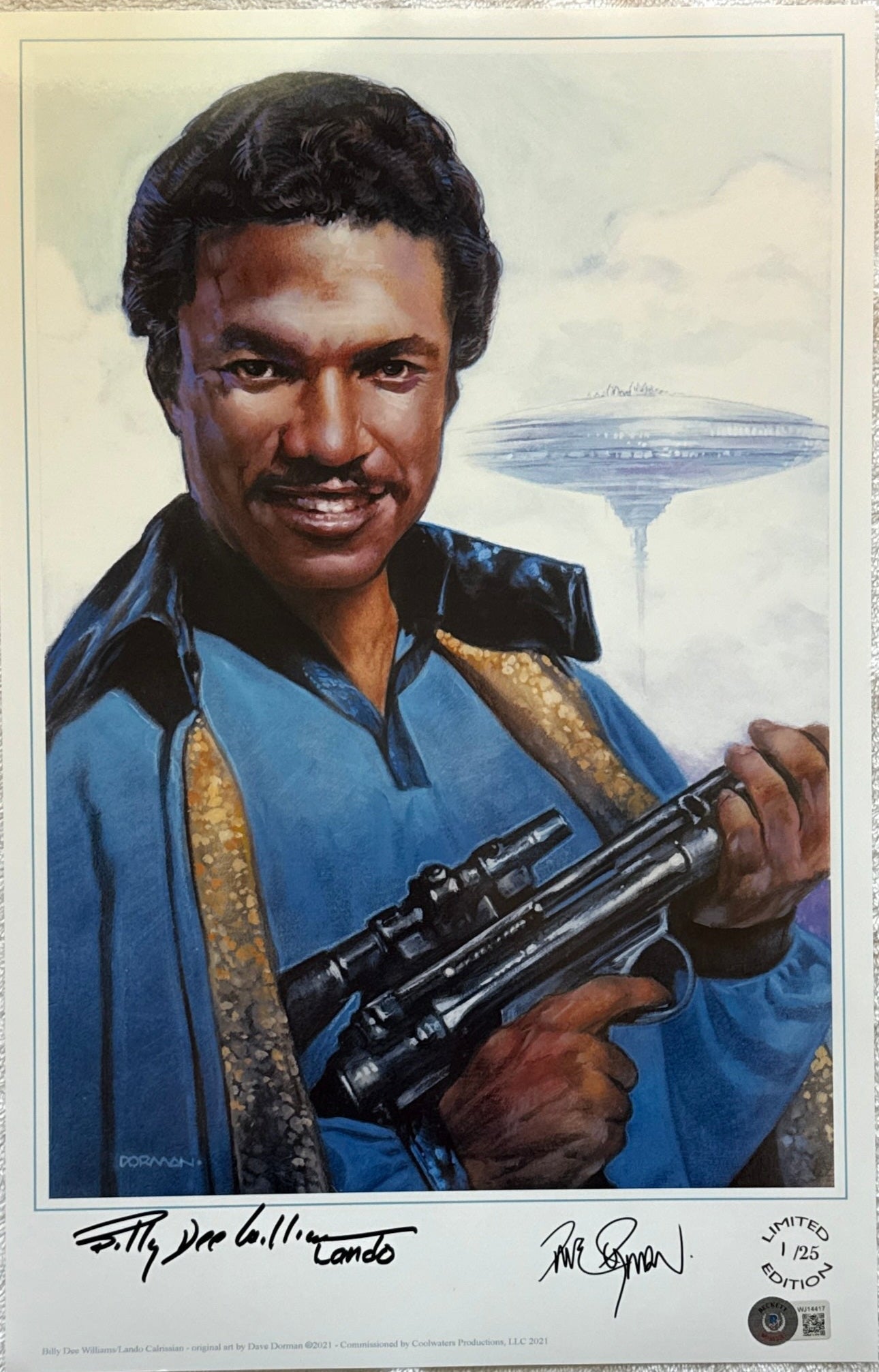 Billy Dee Williams & Dave Dorman "Star Wars The Empire Strikes Back" signed 11x17 limited edition art giclee