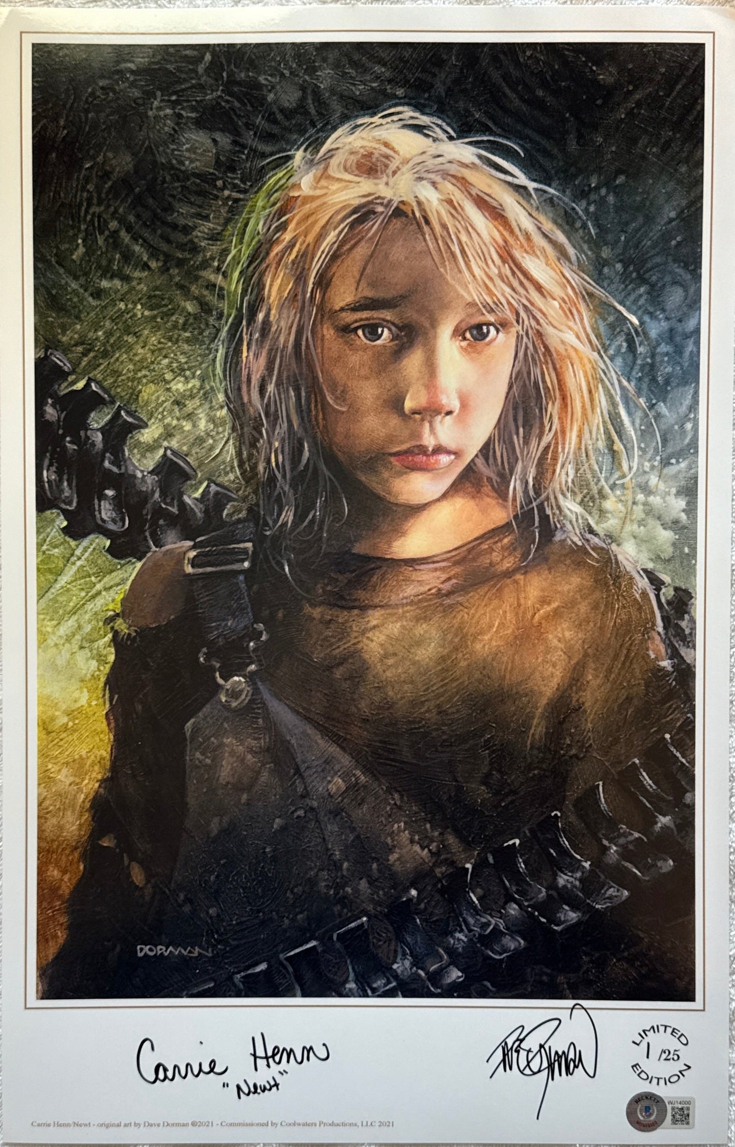 Carrie Henn & Dave Dorman "ALIENS" signed 11x17 limited edition art giclee