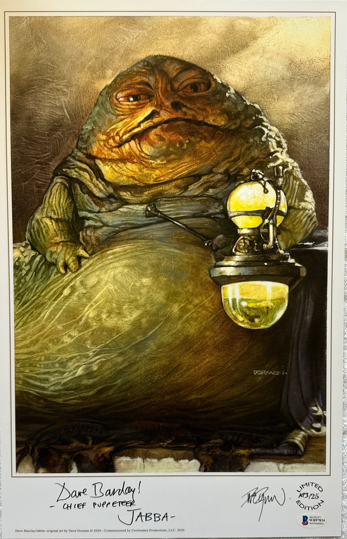 Dave Barclay & Dave Dorman "Star Wars Return of the Jedi" signed 11x17 limited edition art giclee - ARTIST PROOF