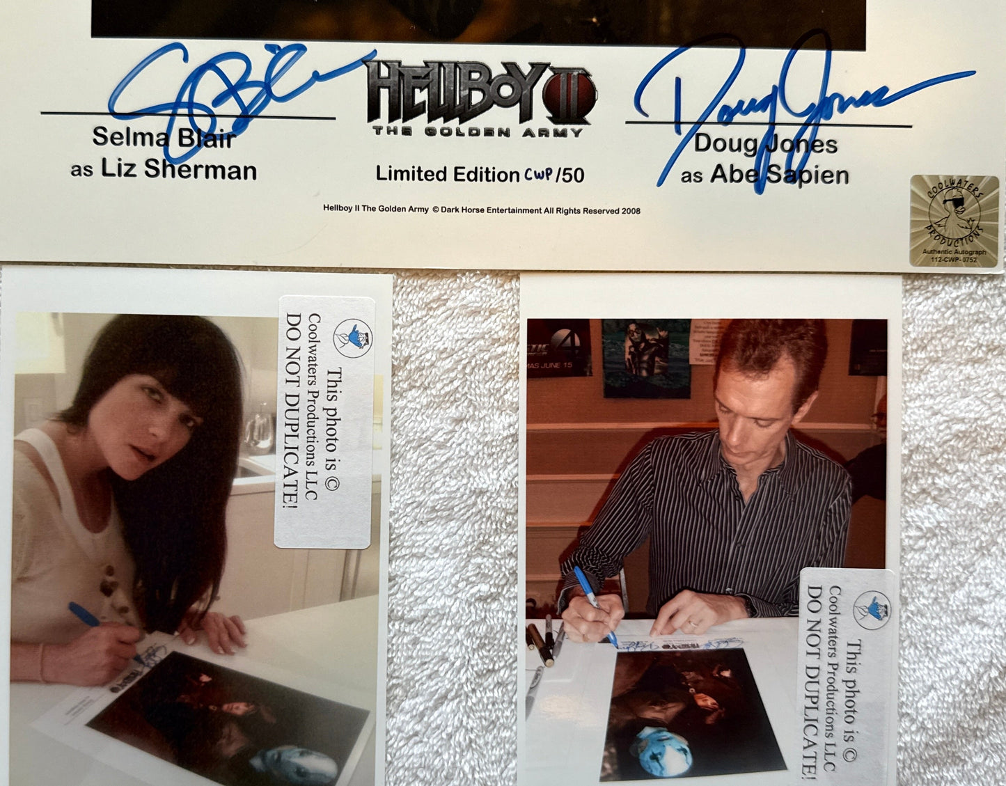 Doug Jones & Selma Blair "HELLBOY II The Golden Army" signed limited edition ARTIST PROOF