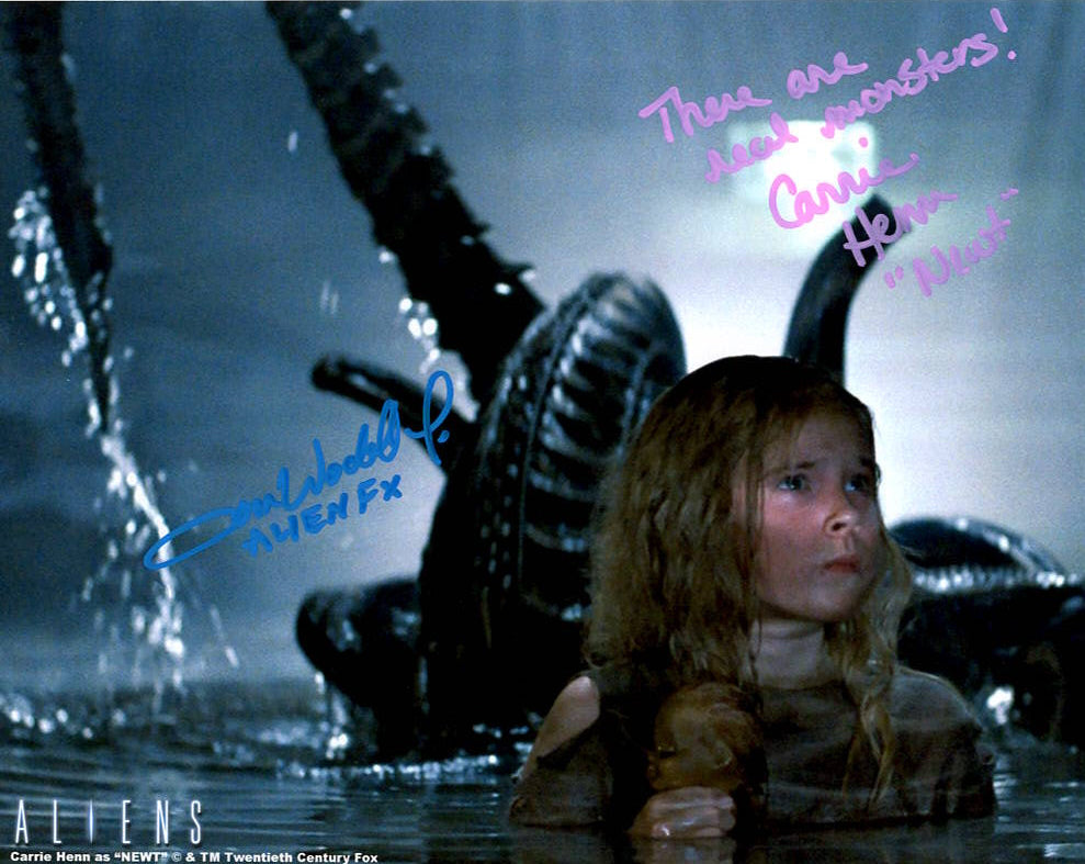 Carrie Henn & Tom Woodruff Jr. "ALIENS" dual signed 8x10 photo