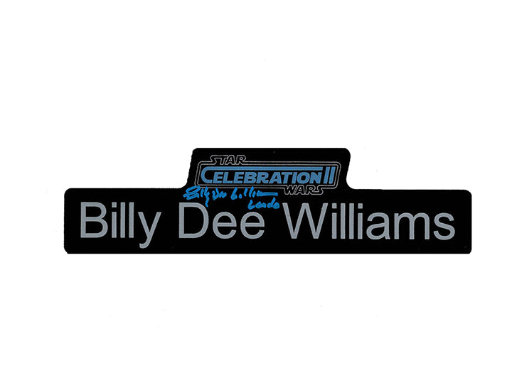 Billy Dee Williams "Star Wars Celebration II" exclusive name plaque signed