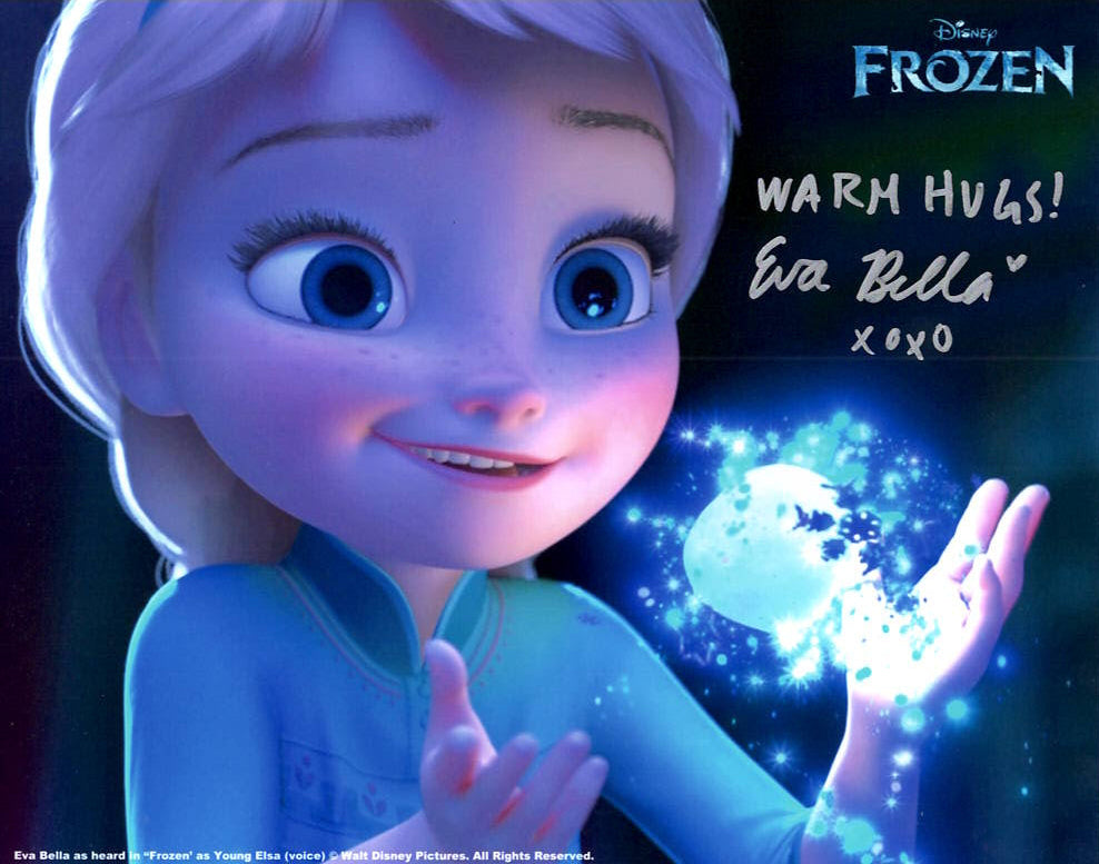 Eva Bella "Frozen" signed 8x10 photo