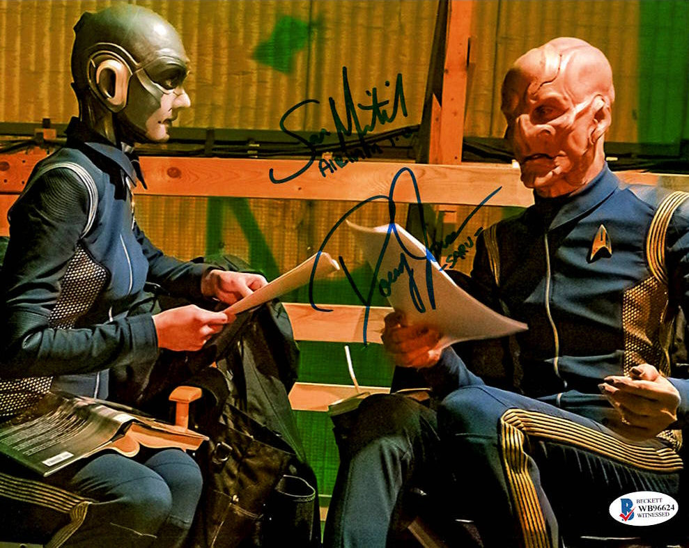 Doug Jones & Sara Mitich "Star Trek Discovery" dual signed 8x10 photo