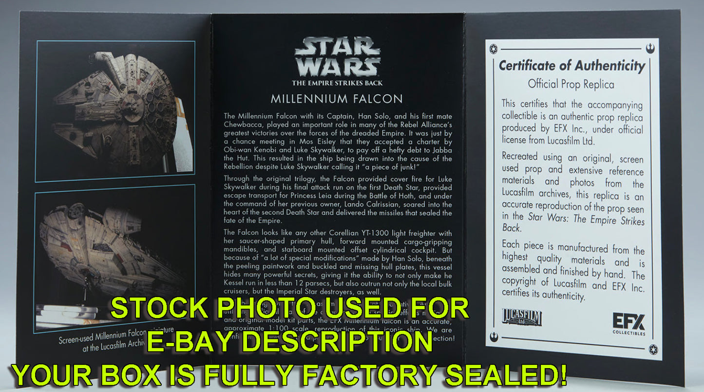 Harrison Ford & Billy Dee Williams Millennium Falcon "Star Wars The Empire Strikes Back" signed limited edition prop replica from EFX Collectibles