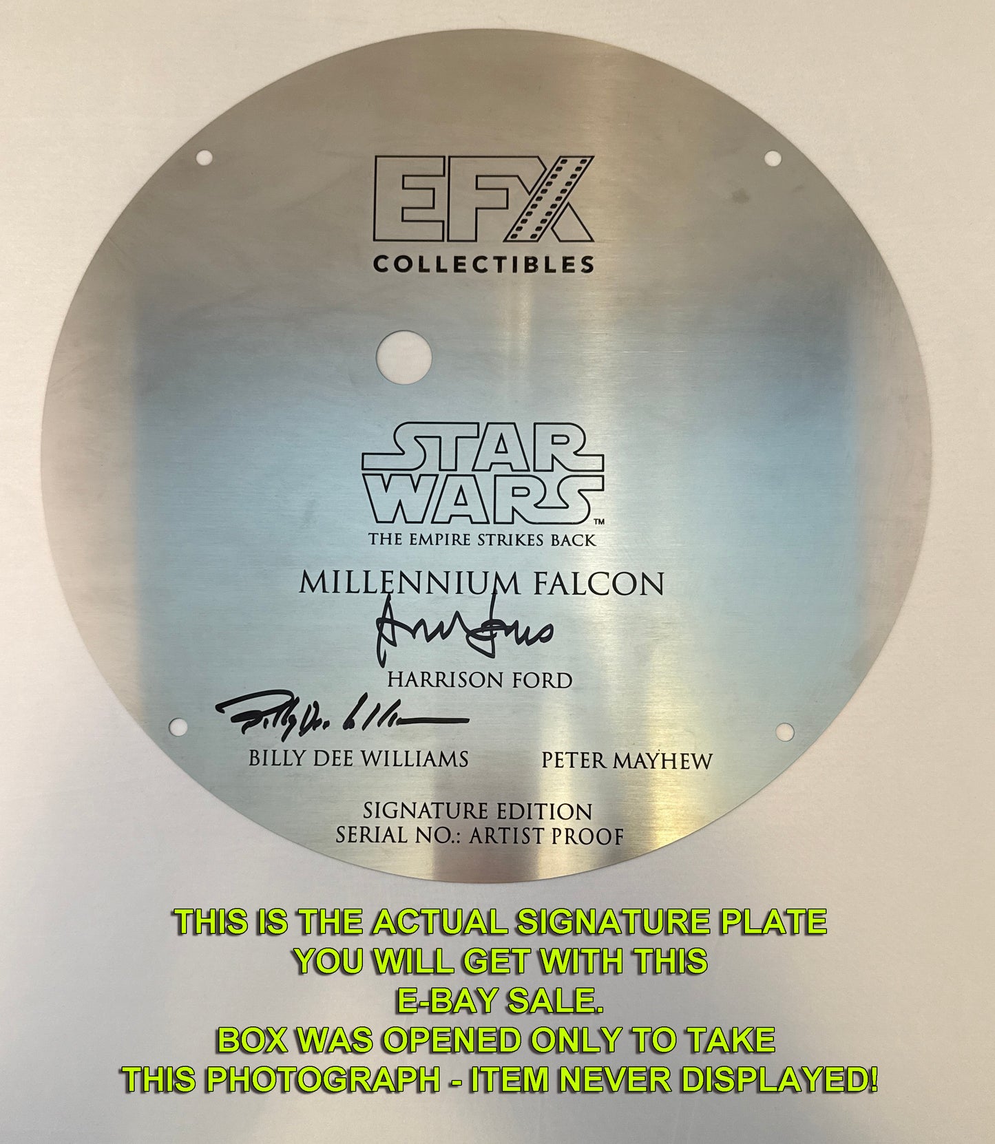 Harrison Ford & Billy Dee Williams Millennium Falcon "Star Wars The Empire Strikes Back" signed limited edition prop replica from EFX Collectibles