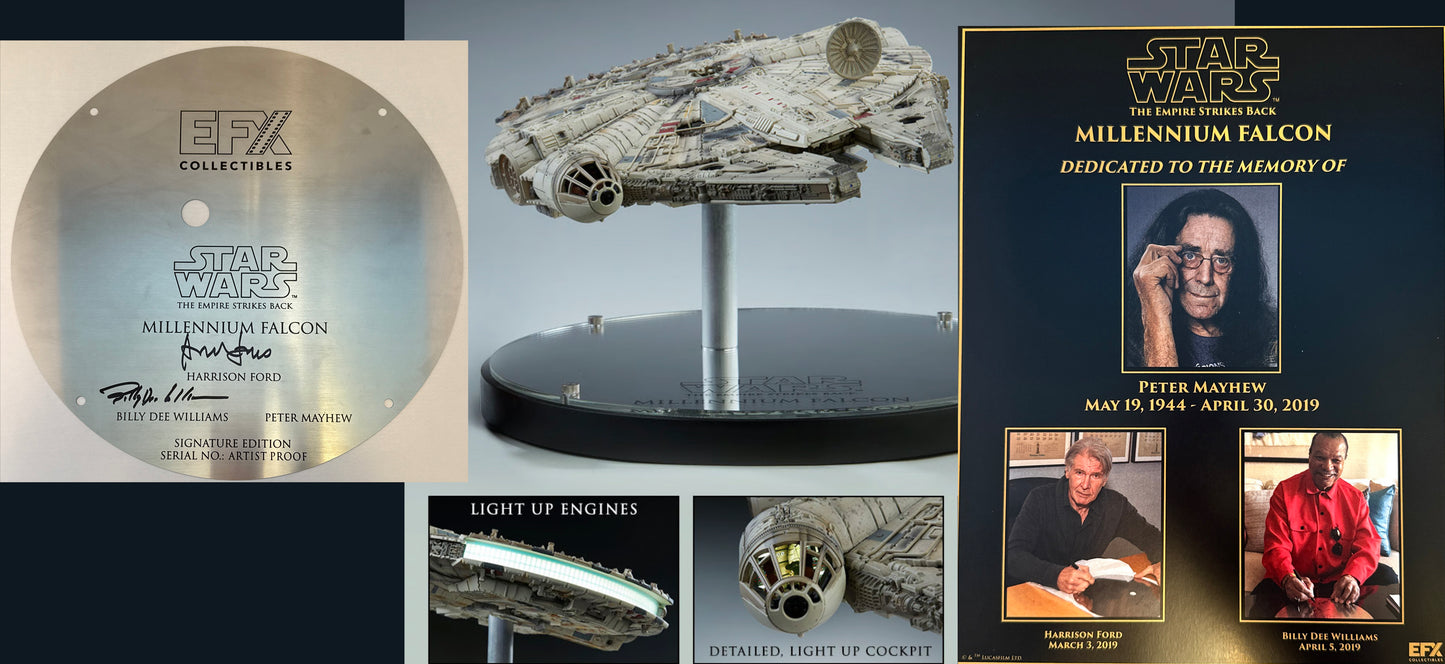 Harrison Ford & Billy Dee Williams Millennium Falcon "Star Wars The Empire Strikes Back" signed limited edition prop replica from EFX Collectibles