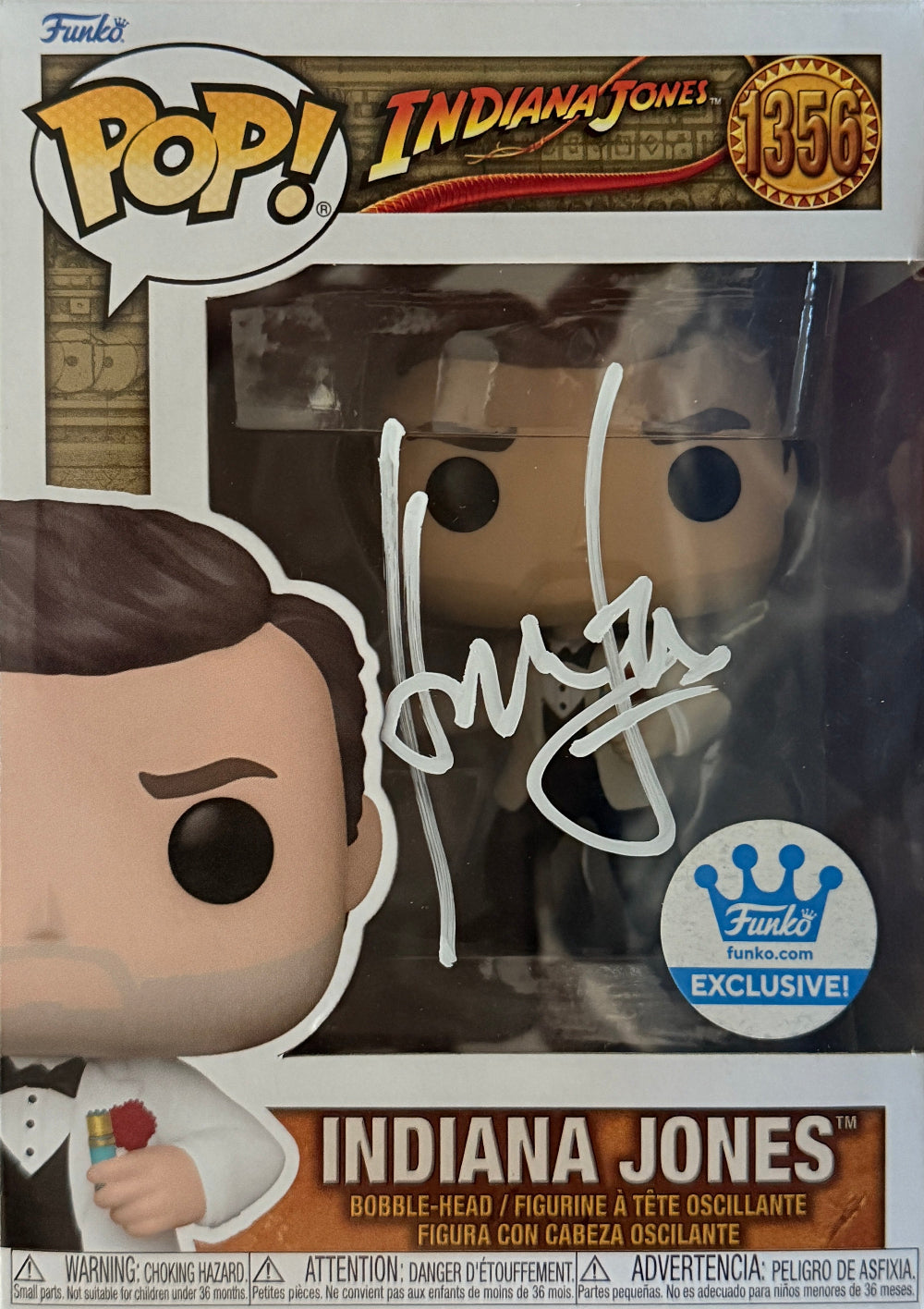 Harrison Ford "Indiana Jones" signed Exclusive FUNKO POP #1356