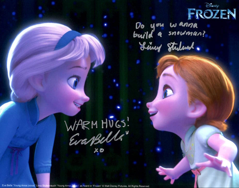 Eva Bella & Livvy Stubenrauch "FROZEN" dual signed 8x10 photo
