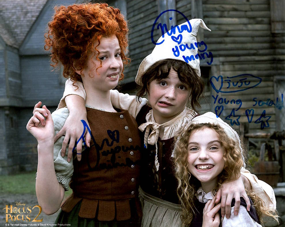 Taylor Henderson & Nina Kitchen & Juju Brener "Hocus Pocus 2" triple signed 8x10 photo