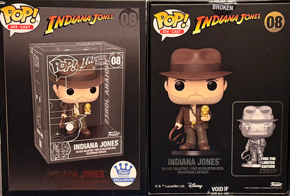 Harrison Ford "Indiana Jones" signed CHASE Exclusive FUNKO POP Die-Cast Metal #08
