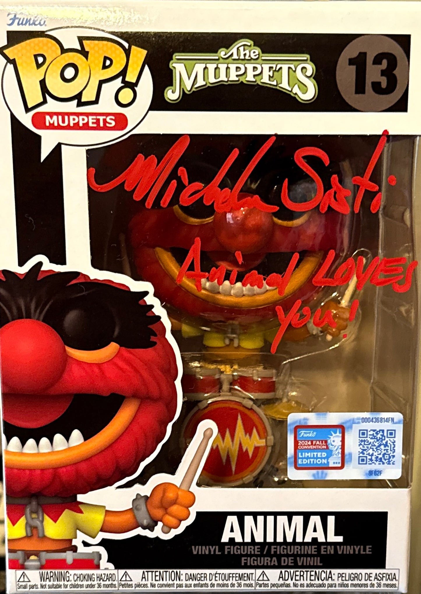 Michelan Sisti "The Muppets" Animal Exclusive Convention Limited Edition signed Funko POP