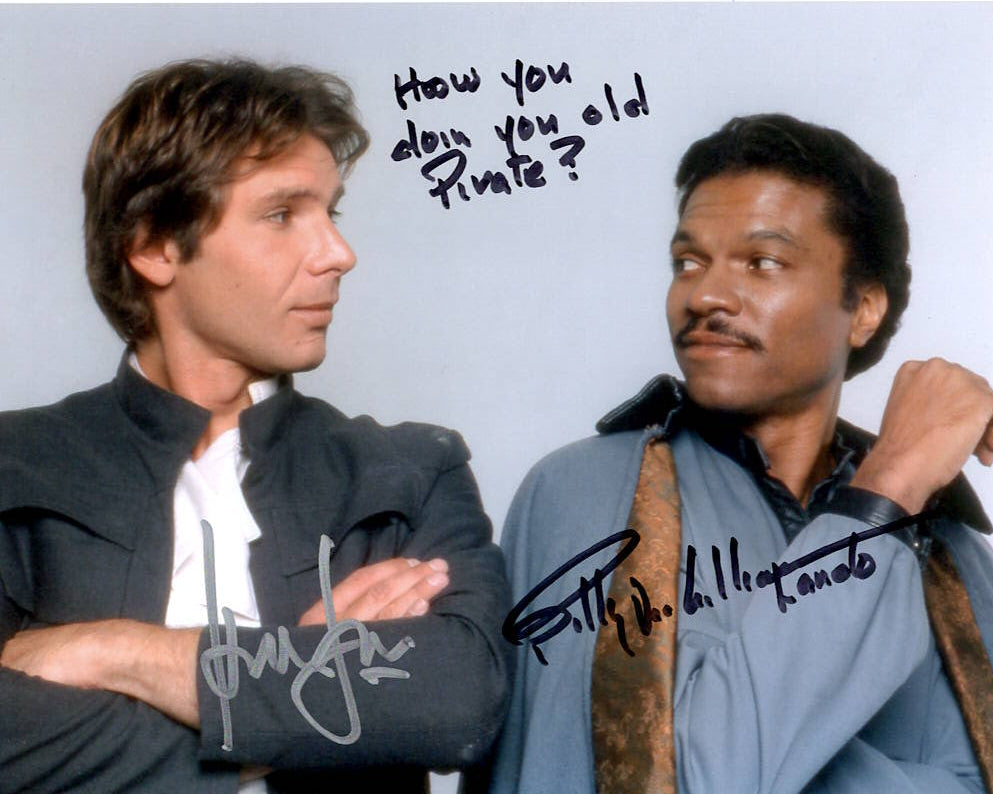 Harrison Ford & Billy Dee Williams "Star Wars The Empire Strikes Back" signed 8x10 photo