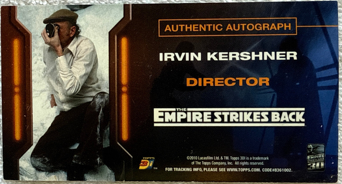 Irvin Kershner "Star Wars The Empire Strikes Back" signed TOPPS trading card