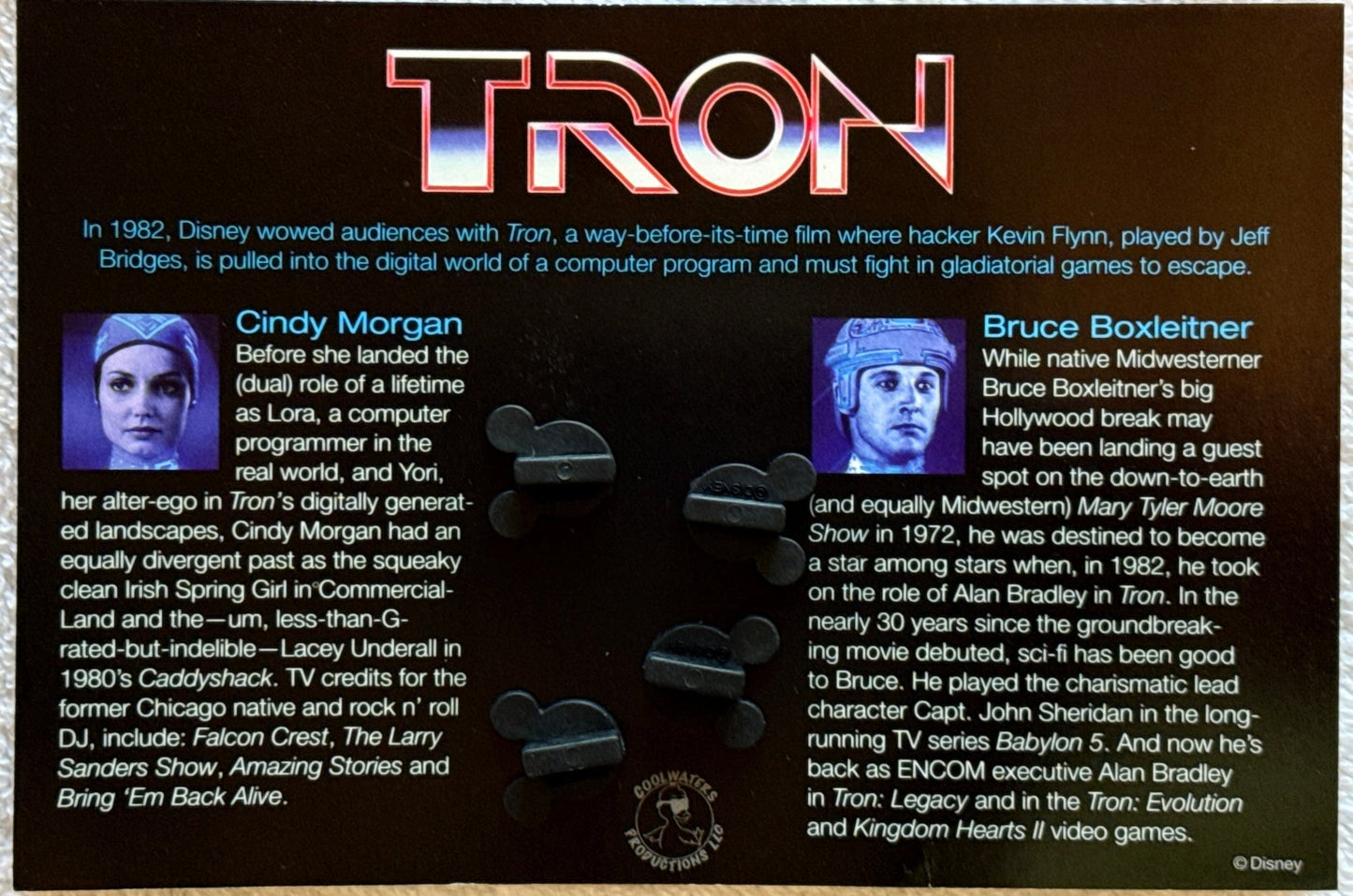 Bruce Boxleitner & Cindy Morgan "TRON" dual signed exclusive pin set