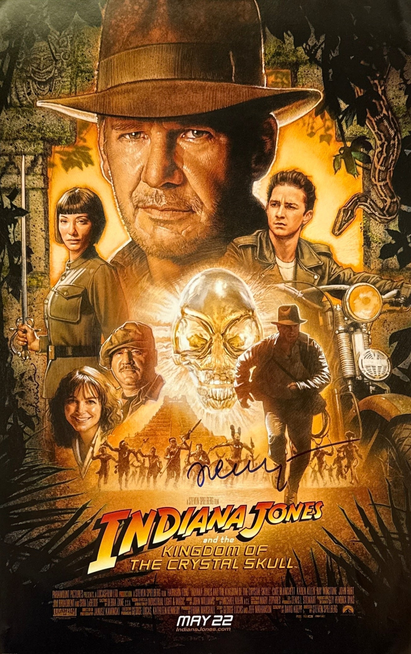 Igor Jijikine "Indiana Jones and the Kingdom of the Crystal Skull" signed 11x17 poster