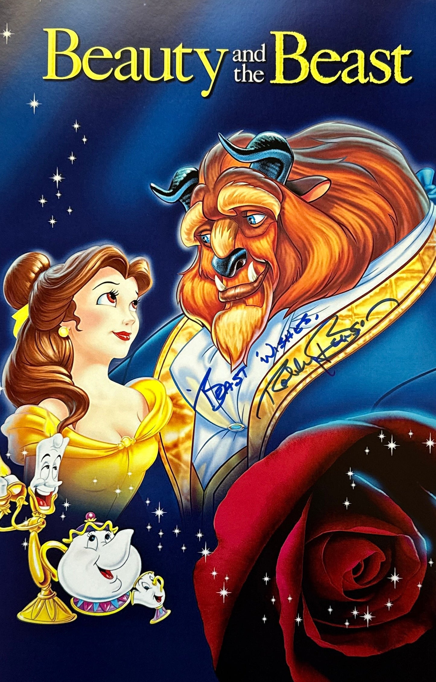 Robby Benson "Beauty and the Beast" signed 11x17 poster