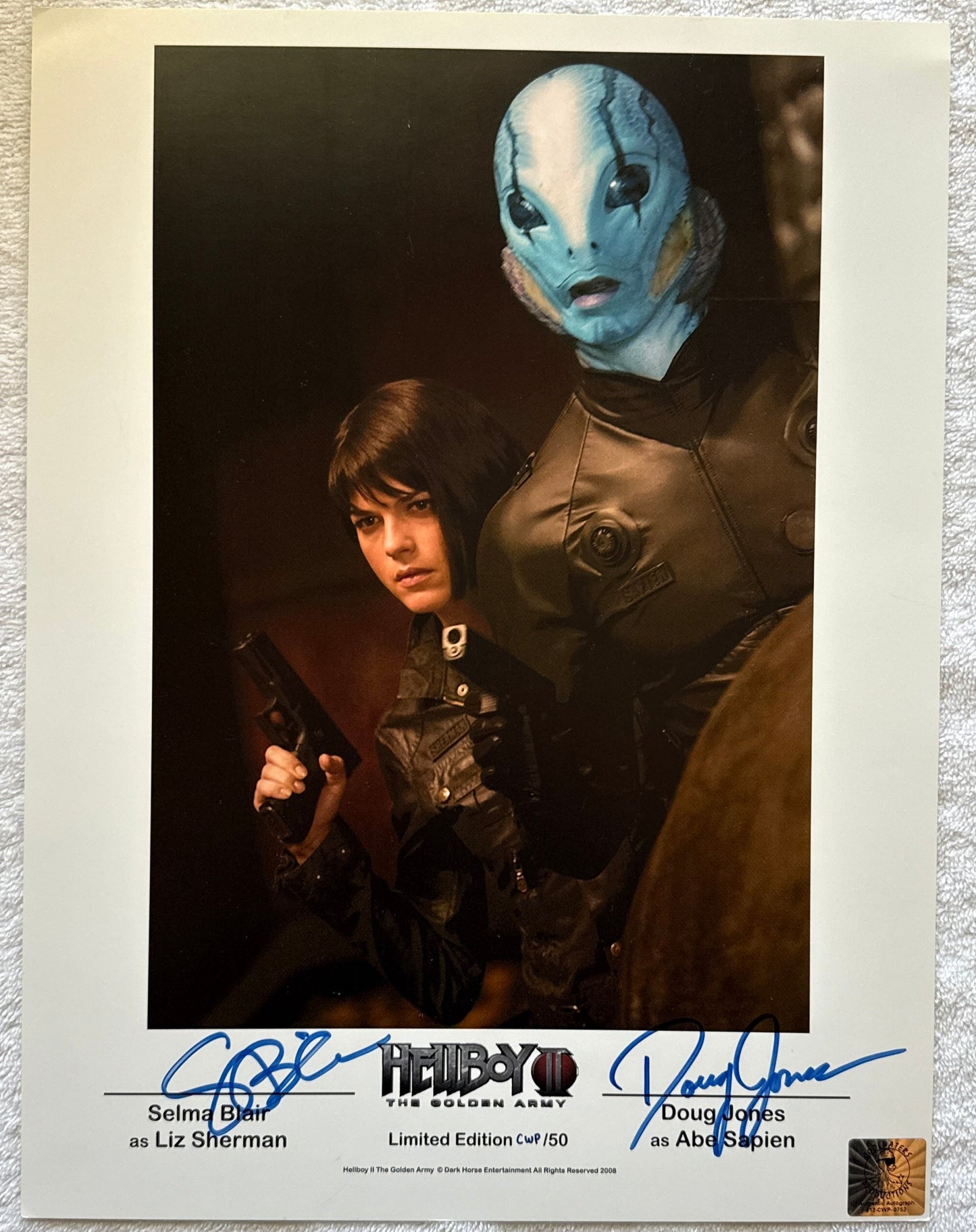 Doug Jones & Selma Blair "HELLBOY II The Golden Army" signed limited edition ARTIST PROOF