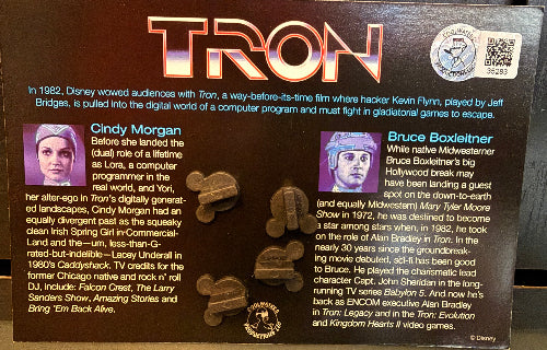 Bruce Boxleitner & Cindy Morgan "TRON" dual signed exclusive pin set