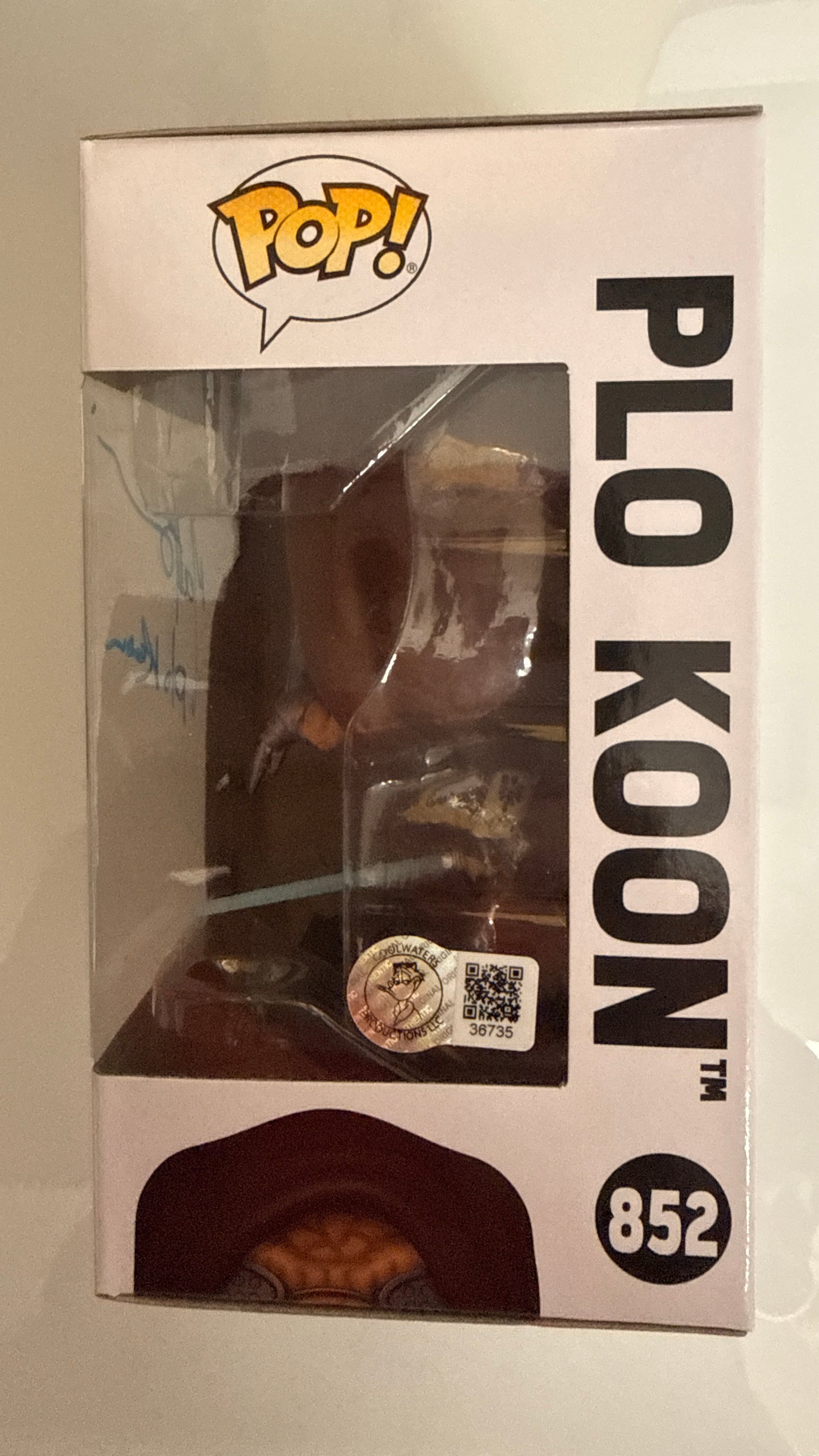 Matt Sloan "Star Wars Plo Koon" signed Funko POP #852 RARE