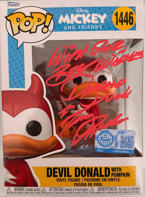 Tony Anselmo "Mickey and Friends" signed Donald Duck Funko POP 1446