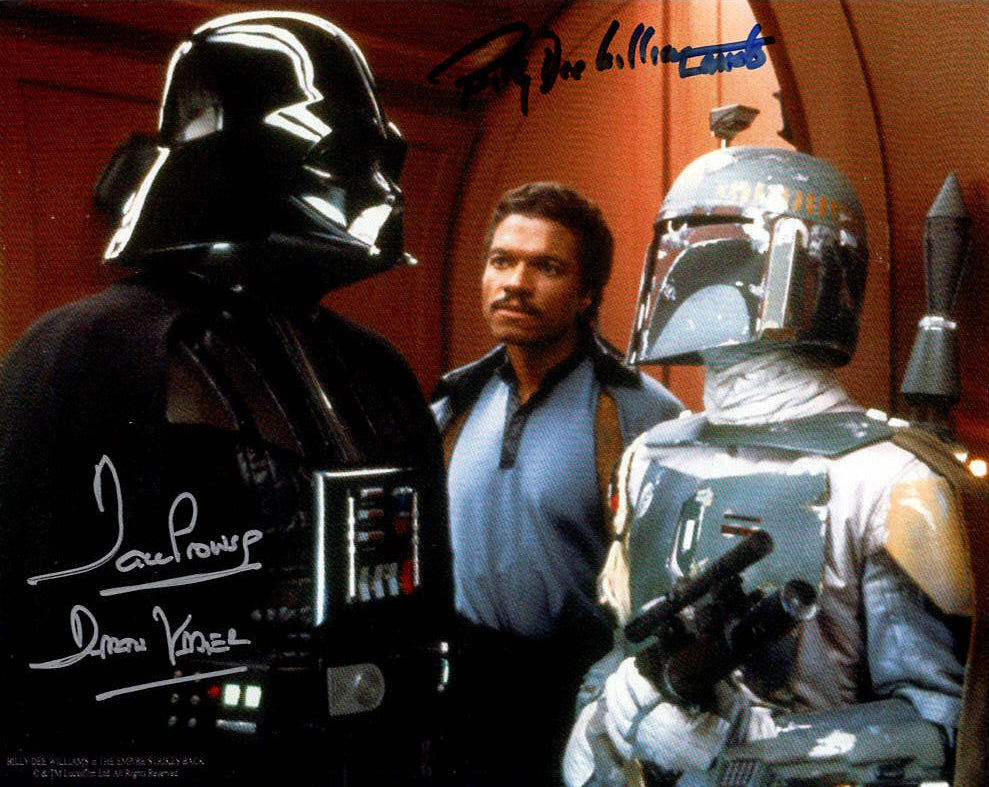 Billy Dee Williams & Dave Prowse "Star Wars The Empire Strikes Back" dual signed 8x10 photo