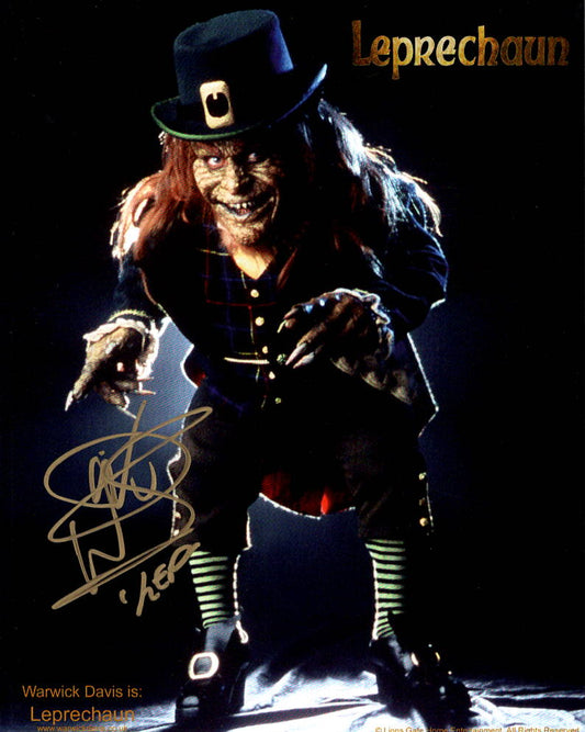 Warwick Davis "Leprechaun" signed 8x10 photo