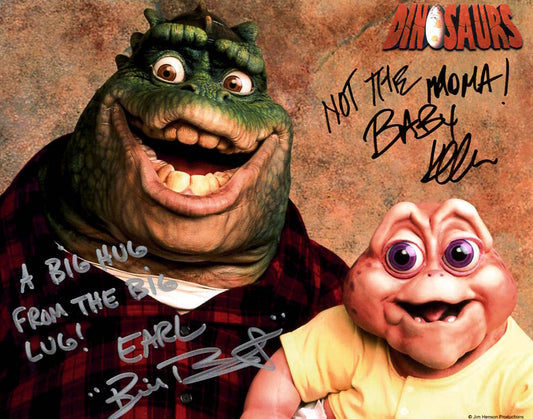 Bill Barretta & Kevin Clash "DINOSAURS" signed 8x10 photo