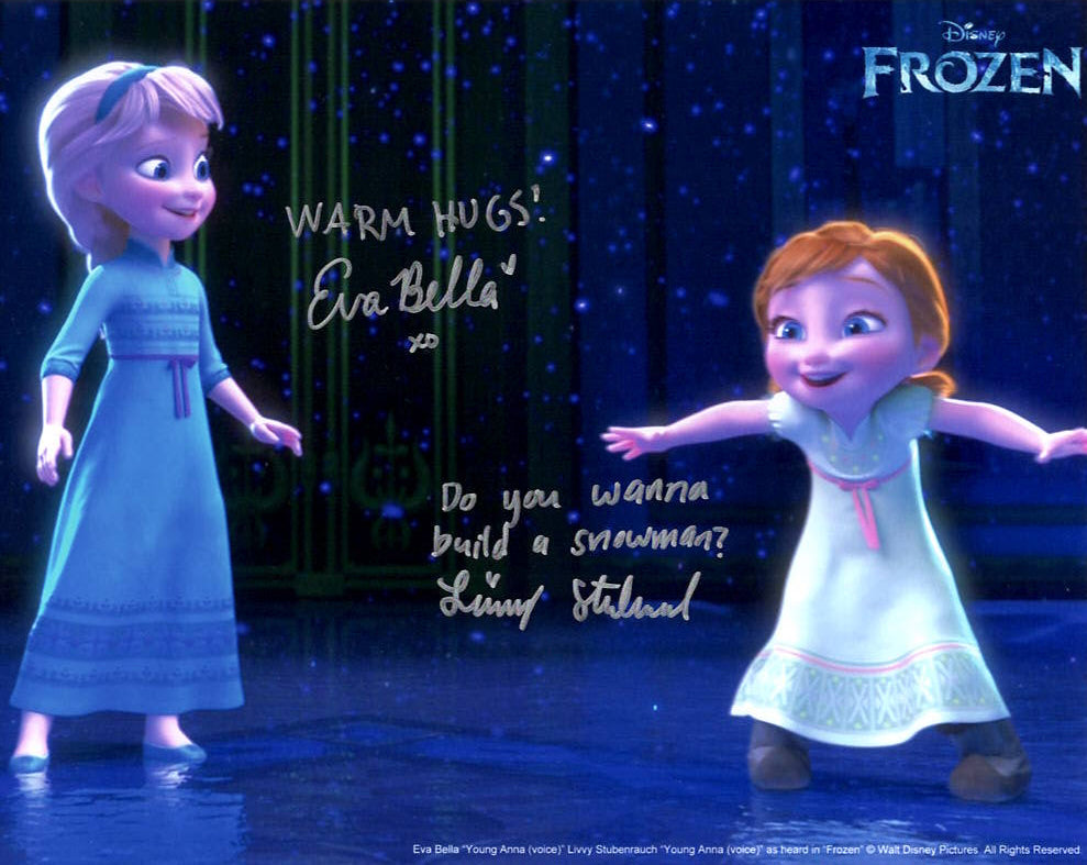 Eva Bella & Livvy Stubenrauch "FROZEN" dual signed 8x10 photo