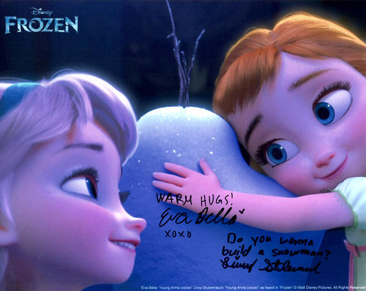 Eva Bella & Livvy Stubenrauch "FROZEN" dual signed 8x10 photo
