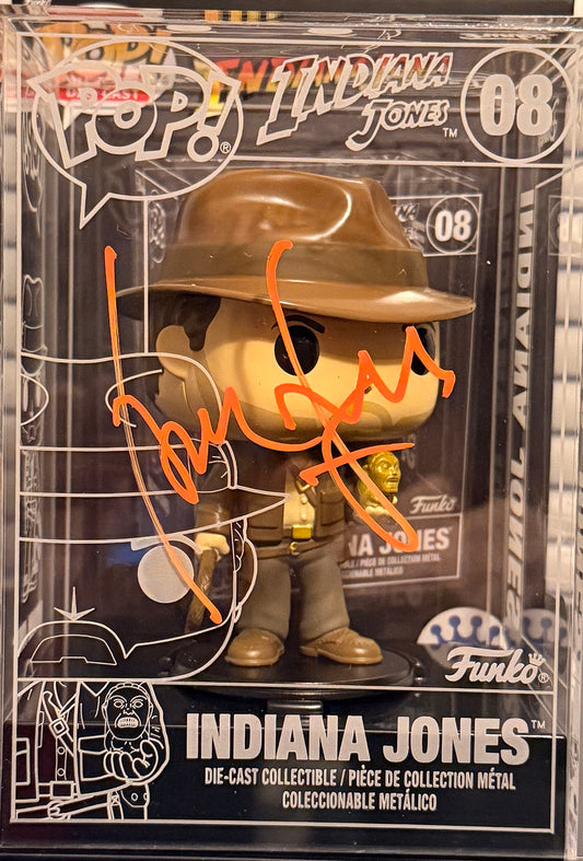 Harrison Ford "Indiana Jones" signed Exclusive FUNKO POP Die-Cast Metal #08