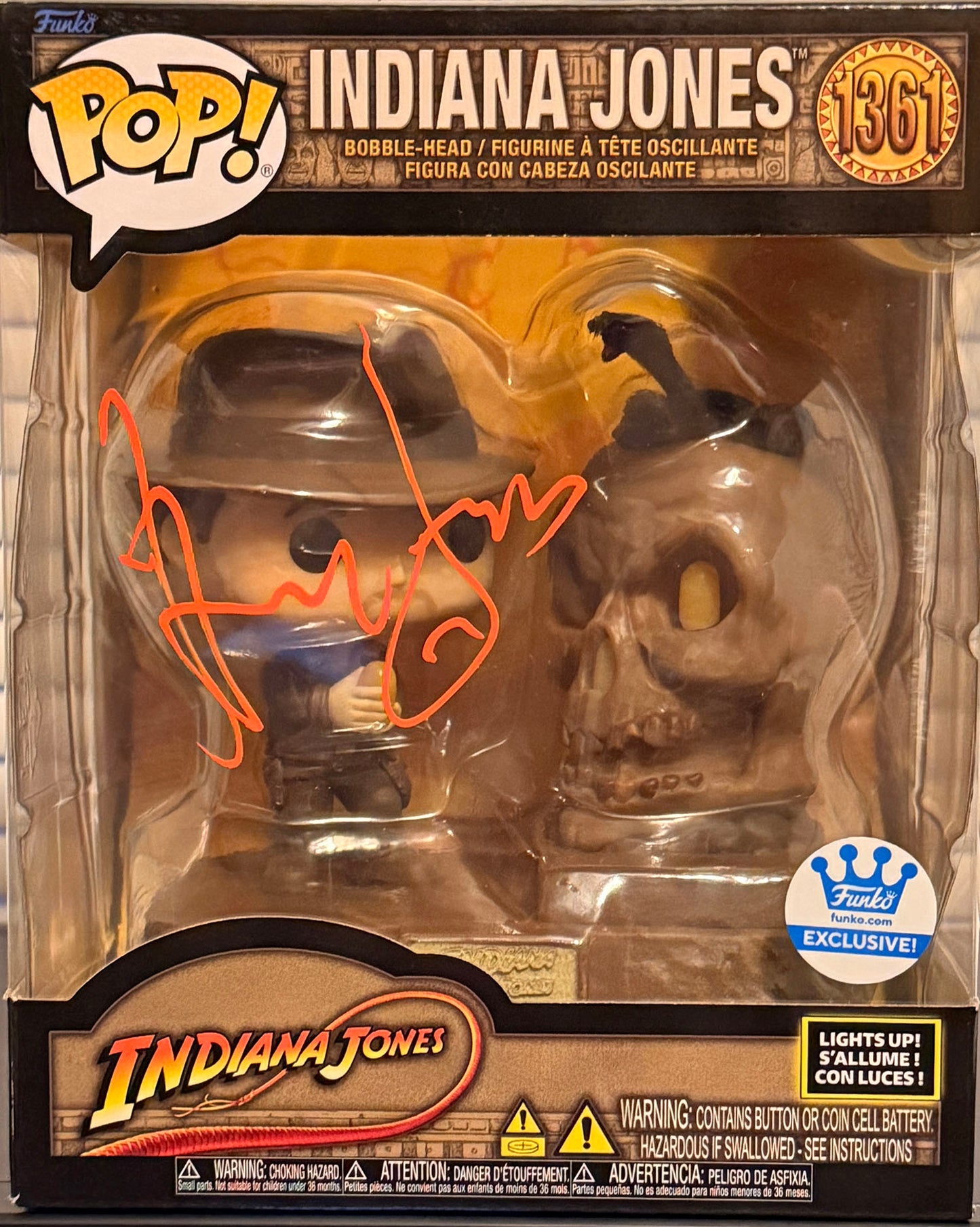 Harrison Ford "Indiana Jones and the Temple of Doom" signed Exclusive FUNKO POP #1361