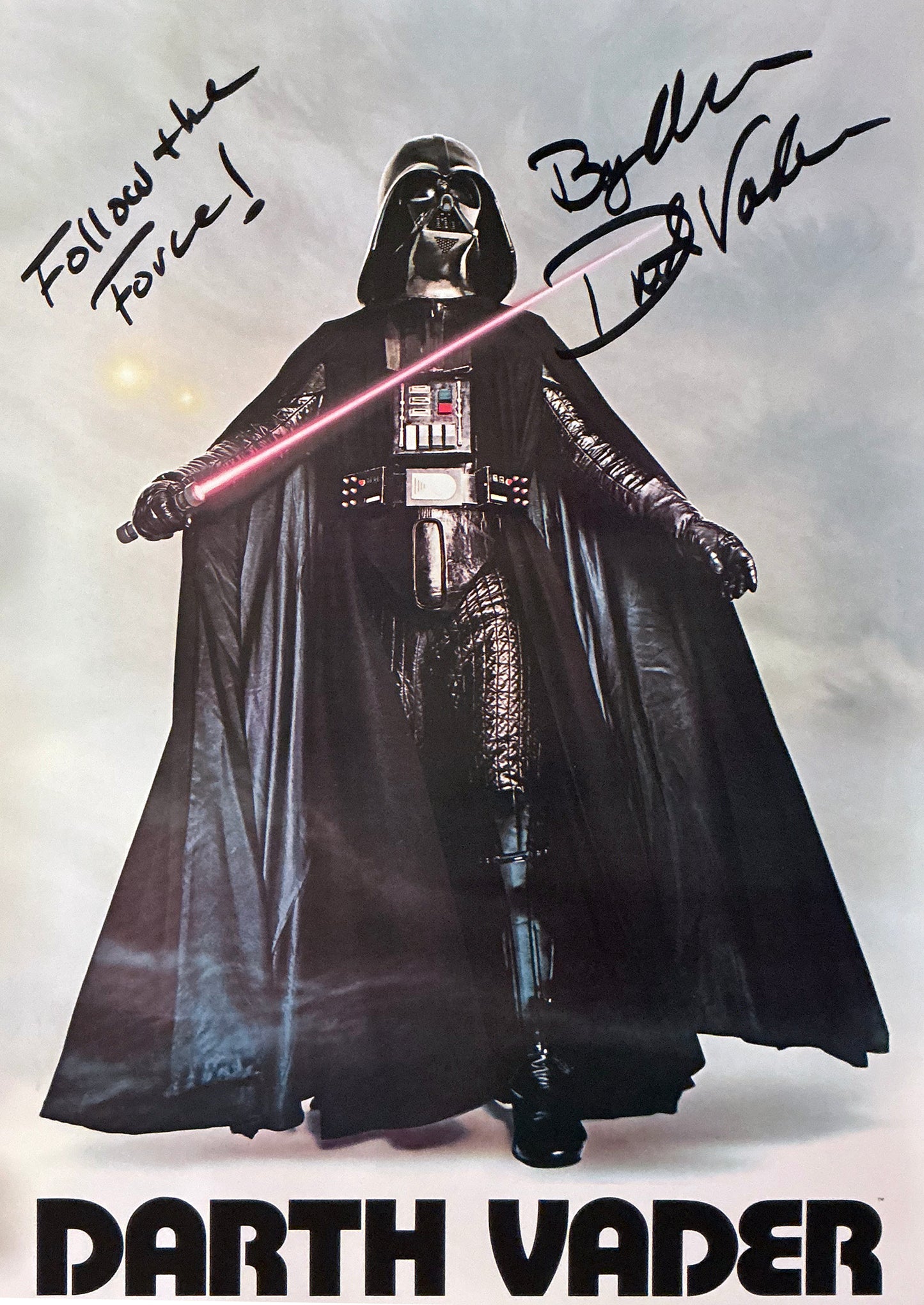 Bryce Eller "Star Wars Darth Vader" signed vintage Factors INC original poster from 1977 with QUOTE!