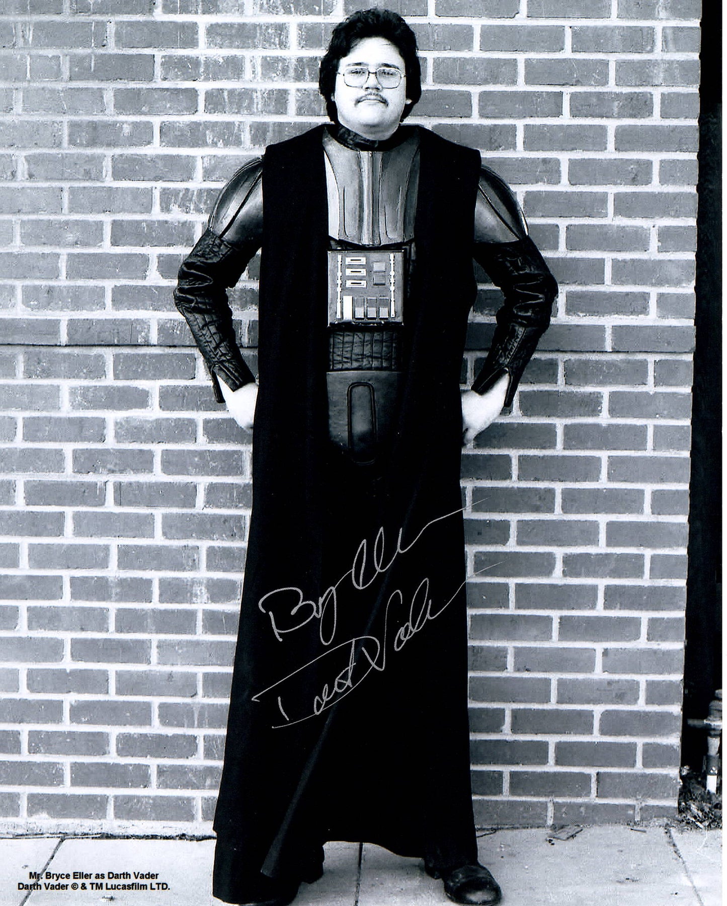 Bryce Eller "Star Wars Darth Vader" signed 8x10 photo